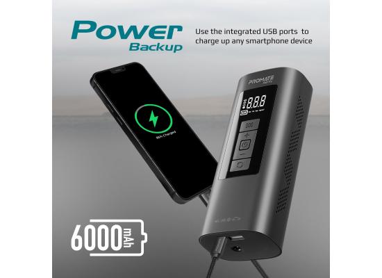 Promate Aerify 4-in-1 Multi-Functional Portable Air Compressor with Power Bank